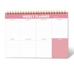 Getvow Weekly Planner Notepad - 7" x 10" Weekly Pad Organizers Habit Tracker Journal for Man & Women, 52 Sheets, 100gsm Paper, Undated Weekly To Do List Notepad with Your Life, Pink