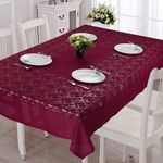 Homerz Premium Cotton Table Cloth, Thick Meterial Table Cover (Hazelnut_Maroon, 60x90 inch- 6-8 Seater)