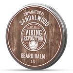 Viking Revolution - Beard Balm - Natural Beard Balm For Men With Argan & Jojoba Oils- Styles, Strengthens & Softens - Beard Wax - Gifts For Men - Sandalwood - 57 g