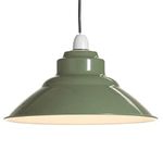 Sage Green Metal Vintage None Electric Pendant Light Shade 31cm - Easy Fit Retro Ceiling Light - Includes Shade Reducing Ring to Fit All Types of Lampholders