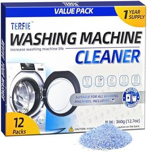 TERFIE Washing Machine Cleaner Powder - 12 Month Supply（12 Pack） for HE Front Load & Top Load Washers, Deep Cleanse to Eliminate Odors & Residue, Septic Safe & Eco-Friendly