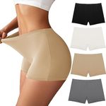 Ekouaer Women's Boxer Briefs Underwear Anti Chafing Boy Shorts Panties 4 Pack (Small)