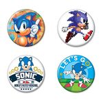 Ata-Boy Sonic the Hedgehog Set of Four 1.25 Inch Collectible Buttons, Sonic the Hedgehog, One Size