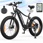 Vipdrive Electric Bikes for Adults, E-Bike with 48V 13Ah Removable Battery, 26" X 4" Fat Tire, 5 PAS Modes, 7 Speeds, Up to 25 Km/h, Large Smart LCD Display, Up to 100 KM E Mountain Bikes(1.1 Black)