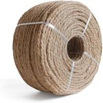 RIOOP Natural Jute Twine Rope 328 Feet 6mm, Heavy Duty Premium Garden Twine String for Crafts, Gardening Deals, Cat Scratching & Macrame Cord, for Climbing Plants, Halloween Decor