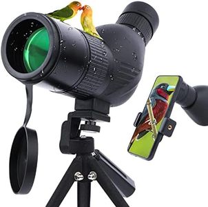 Spotting Scopes for Bird Watching, Waterproof Spotter Scope with Tripod, Smartphone Adapter & Carry Bag, BAK4 45°Angled Eyepiece Range Scope for Bird Watching Wildlife