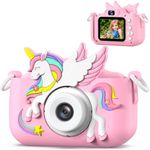 Upgrade Kids Camera for Boys Girls, Toddler Digital Selfie Camera with Cute Protective Cover and SD Card, Christmas Birthday Gifts Toys for 3 4 5 6 7 8 9 10 11 12 Years Old Little Girls and Boys