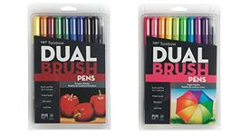 Tombow Dual Brush Pen Art Markers Set = Primary Colors (10 Color Pack) + Bright Colors, Multicolor