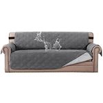 H.VERSAILTEX 100% Waterproof Sofa Protector Cover Couch Covers for Dogs/Pets | Sofa Covers for 4 Cushion Couch Leather Sofa Slipcovers with Non Slip Backing (Seat Width 78", Grey)
