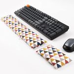 Keyboard and Mouse Wrist Rest Bean Bag Set, Ergonomic Mouse Pad Keyboard Wrist Support Filled Ergo Beads, Easy Typing Gaming for Home, Office, Laptop, Desktop Computer (Triangle)