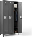 Spryygo 72" Height Metal Locker for Employees with 3 Door,Heavy Duty Steel Storage Lockers with Card Slot for Home Office School Gym Garage,Locker with Lock for Sports,Employees,Assembly Required