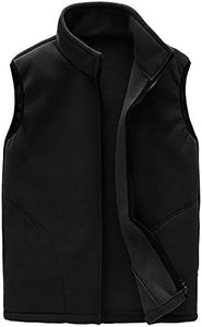 Flygo Women's Anti-Pill Zip Up Sleeveless Polar Fleece Outdoor Vest Gilet (Large, Black)