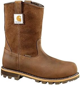 Carhartt Men's Cmp1453 Waterproof 10 Inch Pull-on Comp Toe Industrial Boot, Bison Brown Oil Tan, 11