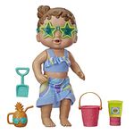 Baby Alive Sun 'n Sand Baby Brown Hair Doll with Beach Outfit and 5 Accessories, Toy for Kids Ages 3 Years Old and Up