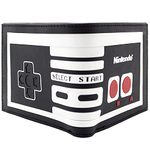 NES Gaming Console Retro Controller Rubberized Wallet Bi-Fold Coin Pocket & Card Holder, Black