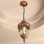 Outdoor Pendant Lights,Indoor Chandelier,E27 Hanging Lights Aluminum lampshade Anti-Rust Waterproof IP44 Ceiling Lights Rustic Villa Terrace Balcony Pavilion Corridor Entrance attic Light (copper)