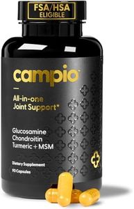 Campio All-in-One Joint Support Supplement - Glucosamine 1500mg, Chondroitin, MSM, Turmeric, Hyaluronic Acid - Supports Joint Health and Flexibility - 90 Capsules, Made in USA