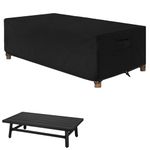 WOMACO Heavy Duty 48 inch Patio Coffee Table Cover, Waterproof Outdoor Coffee Furniture Cover (Black, Coffee Table - 47" x 26" x 13.7")