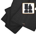 TRAVALL Rubber Car Mats (set of 4) compatible with BMW 3 Series (2005-2012) Heavy Duty Floor Mats Moulded Premium Mats Easy Clean Black with Clips - Anti Slip All-Weather Protection