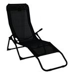 Rocker Lounger Black Sun Chair Recliner Outdoor Garden Furniture Folding Chair