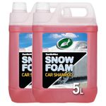 Turtle Wax Snow Foam, Thick, PH balanced Car Shampoo. 5L, Pack of 2, Cherry Scented, Streak Free Formula Safe for All Paint, Tyres, Wheels and Trim, Perfect for Overall Car Cleaning