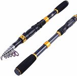 Sougayilang Telescopic Fishing Rod - 24 Ton Carbon Fiber Ultralight Fishing Pole with CNC Reel Seat, Portable Retractable Handle, Stainless Steel Guides for Bass Salmon Trout Fishing, Only Brave, 1.8M/5.91Ft