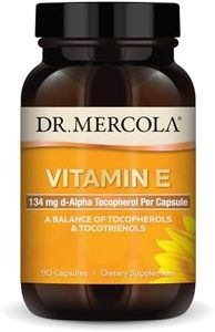 Dr. Mercola Vitamin E, 90 Servings (90 Capsules), 134 mg Per Capsule, Dietary Supplement, Supports Healthy Skin, Non-GMO
