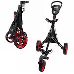 Ram Golf Push/Pull 3-Wheel Golf Cart/Trolley with 360° Rotating Front Wheel for Ultimate Agility