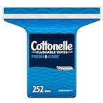 Cottonelle Fresh Care Flushable Wet Wipes, Adult Wet Wipes, 1 Refill Pack, 252 Wipes per Pack (252 Total Flushable Wipes)