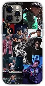 wogehote Cool Broke Rap Again Phone Case Compatible with iPhone 13 Never Youngboy Collage Trends Rubber Print Transparent TPU Soft Protective Shockproof Phone Case Cover