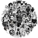 Gothic Stickers | 50 PCS | Vinyl Waterproof Stickers for Laptop,Skateboard,Water Bottles,Computer,Phone,Punk Stickers， Cool Stickers Horror, Black and White Stickers(Gothic-50-5)