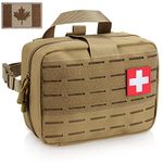 LIVANS Tactical Molle Medical Pouch of Upgraded Size, First Aid Pouch Large Capacity IFAK Pouch Molle EMT Pouch Detachable Quick Release Pouch with Headrest Mount included Flag and Cross Patch