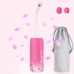 HANNEA® 500ml Portable Jet Spray for Toilet Retractable Handheld Travel Portable Bidet with Bag/2 Nozzles, Toilet Postpartum Perineal Clean Childbirth Cleaner Outdoor, Camping, Travel Essentials-Pink