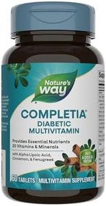 Nature's Way Completia Diabetic Multivitamin, Provides Essential Nutrients, with Alpha Lipoic Acid, Cinnamon, Fenugreek, Taurine, Lutein, High Potency B-Vitamins, 60 Tablets (Packaging May Vary)