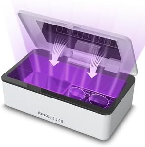 KING&DUKE Phone Sanitizer, UV Sanitizer Box with 360° UV-C Light, Portable UV Phone Sanitizer for Cell Phone, Keys, Glasses, Earphones – White