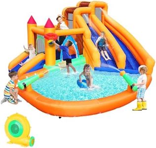 10 in 1 Inflatable Water Bounce House Triple Kid Water Slide with Blower