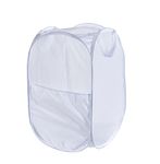 WEBEASY Laundry Basket, 1pc Pack Foldable Laundry Hamper Pop Up with Durable Handles, Portable Mesh Washing Laundry Bag with Handle Great for Home Kids Room College Dorm Travel (White)