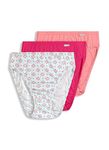 Jockey Women's Cotton Knickers Underwear Plus Size Elance French Cut - 3 Pack, SorbetGeoBerry Pink, 6