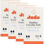 Jude Everyday Bamboo Incontinence Pads - for Medium Leaks & Gushes - Ultra Thin, Super Soft & Totally Biodegradable (Multi - 96 Pads)