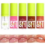 Incisite 5Pcs Lip Oil Kit,Makeup Lip Oil Gloss,Moisturizing Tinted Lip Oil,Glitter Liquid Lip Gloss Tinted Lip Oil,High Shine,Non-Sticky FInish,12 Hours Hydrating Lip Oil Lip Balm for Women Girls