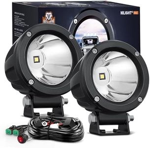 Nilight LED Light Pods 2 PCS 3" Spot Round Offroad Driving Auxiliary Fog Lights 1065LM Built-in EMC w/18AWG DT Wiring Harness Kit for Motorcycle SUV ATV Truck Boat