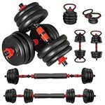 Adjustable Dumbbell Barbell Kettlebell Weight Set 44LBS,CANMALCHI 6 in 1 Training Gym Workout Anti-Roll Hand Weights Set Fitness Weight Lifting Training Home Gym Office Equipment Pair for Men Women