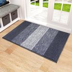 Pauwer Indoor Doormat, 20"x32" Non Slip Mud Trapper Mat Absorbent Front Door Rug, Washable Inside Floor Mat Entryway Mat, Low-Profile Welcome Mat Entrance Carpet, Grey