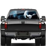 WILDLAVIE Truck Rear Window Vinyl Decal Wrap Size 66" x 20" Arctic Wolf Graphic Perforated Sticker Car Decoration Fit Most Pickup Trucks SUV