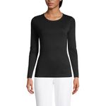 Lands' End Women's Cotton Rib T-Shirt, Black, XX-Large Plus