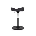 Varier Move Standing Stool Black/Black Ergonomic Adjustable Sit Stand Chair for Active Sitting, Wooden Base and Sculpted Foam Seat – 10 Year Quality Guarantee