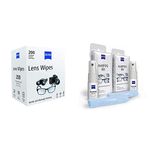 ZEISS Lens Wipes - Pack of 200 + ZEISS AntiFOG Kit (15 ml Spray and Treated Cloth), Pack of 2