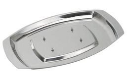 MasterClass Stainless Steel Spiked Carving Tray, 38 x 26.5cm, Silver