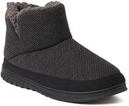 Dearfoams Men's James Woven Boot Slipper, Black, Medium