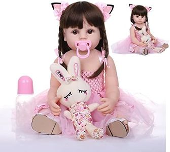 ZIYIUI Bambole Reborn Femmine 22 Pollici 55 cm Realistico Bambole Reborn Originali Tutta in Silicone Bambole Neonate che Sembrano vere Ragazza Giocattolo per bambini